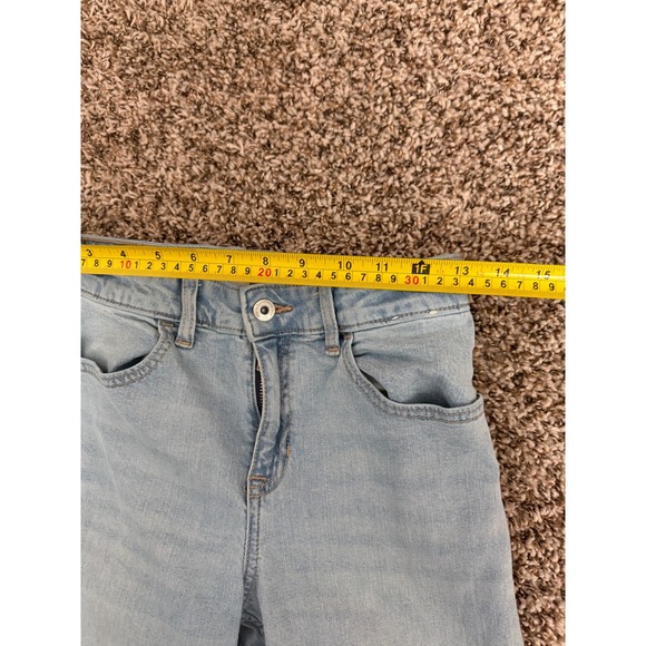 Abercrombie Kids Light Wash High Rise Wide Leg Distressed Jeans Size 15 16 - Picture 4 of 7